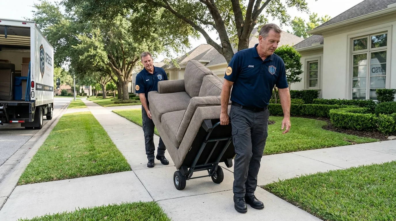 Local residential moving crew loading furniture in Apache Junction, AZ