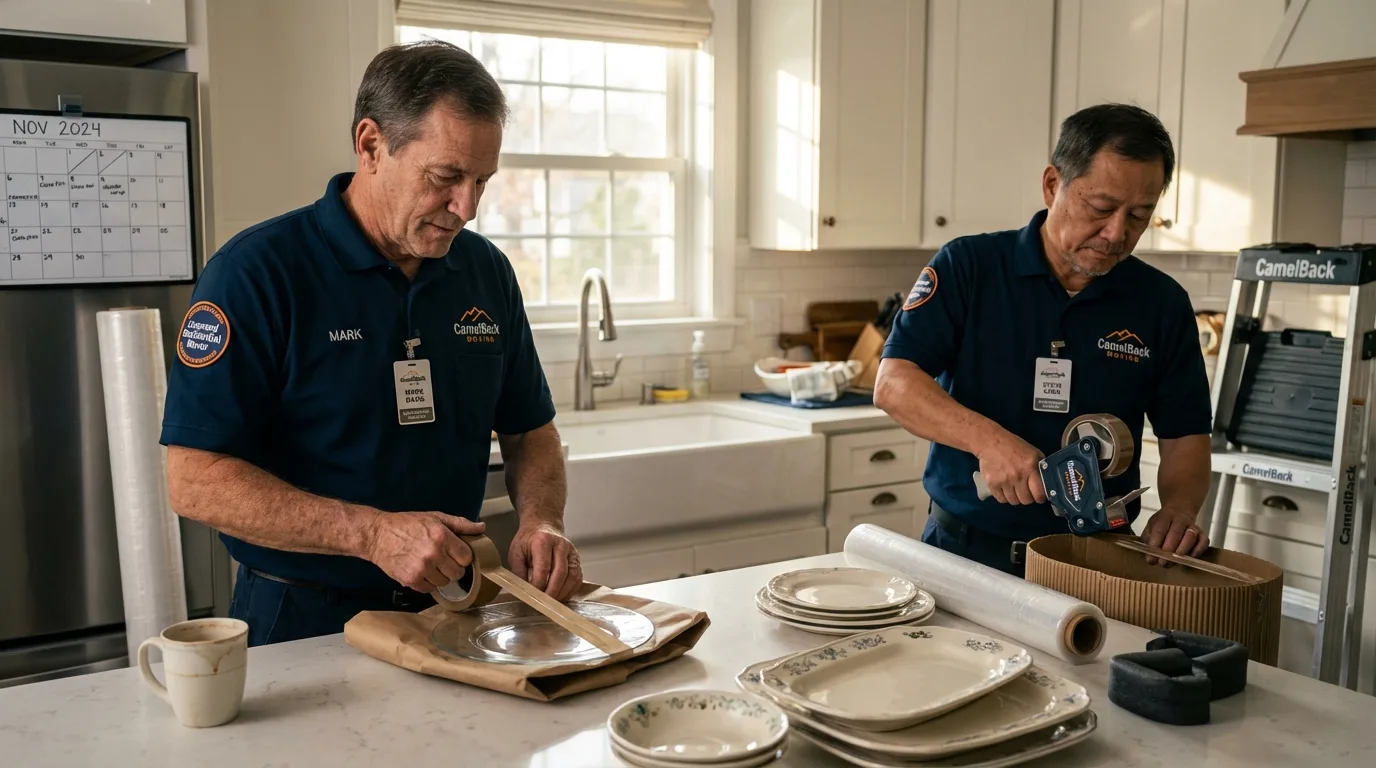 Professional crew packing kitchen dishware in Apache Junction, AZ
